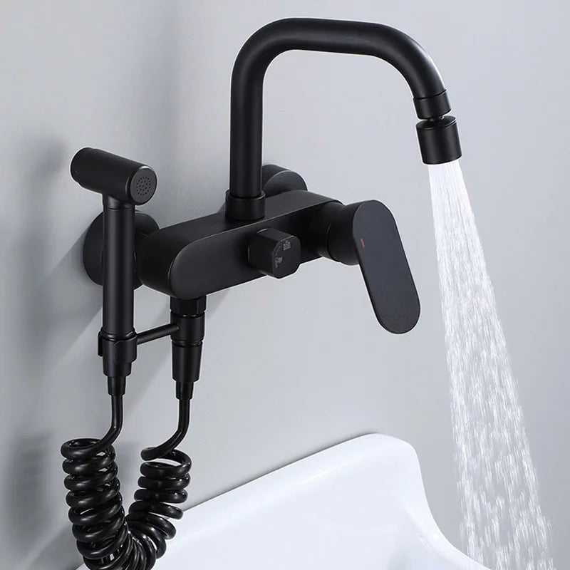 Black Brass Chrome Taps For Kitchen Sink Kitchen Tap Dual Hole Wall Kitchen Mixer Kitchen Faucet torneira cozinha YT6033